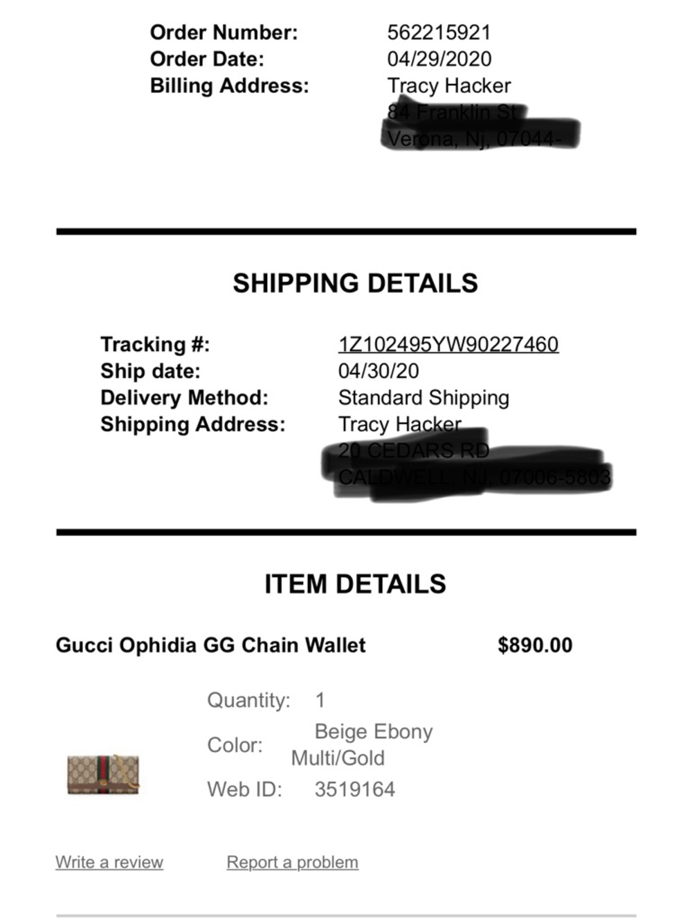 Gucci Ophidia GG Chain Wallet - Picture 6 of 6